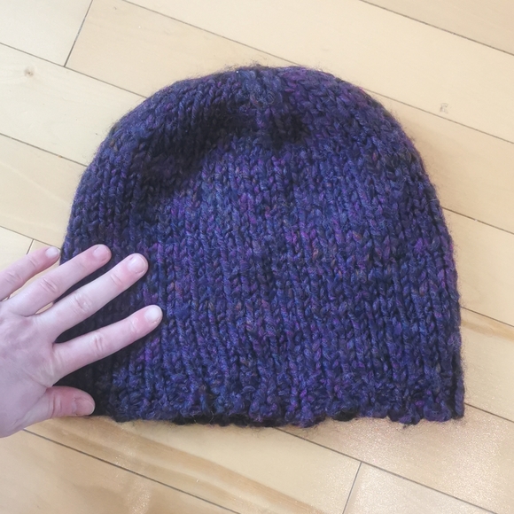 Wilfred Free Wool/Alpaca Knit Lined Knit Beanie in Purple - Picture 2 of 5